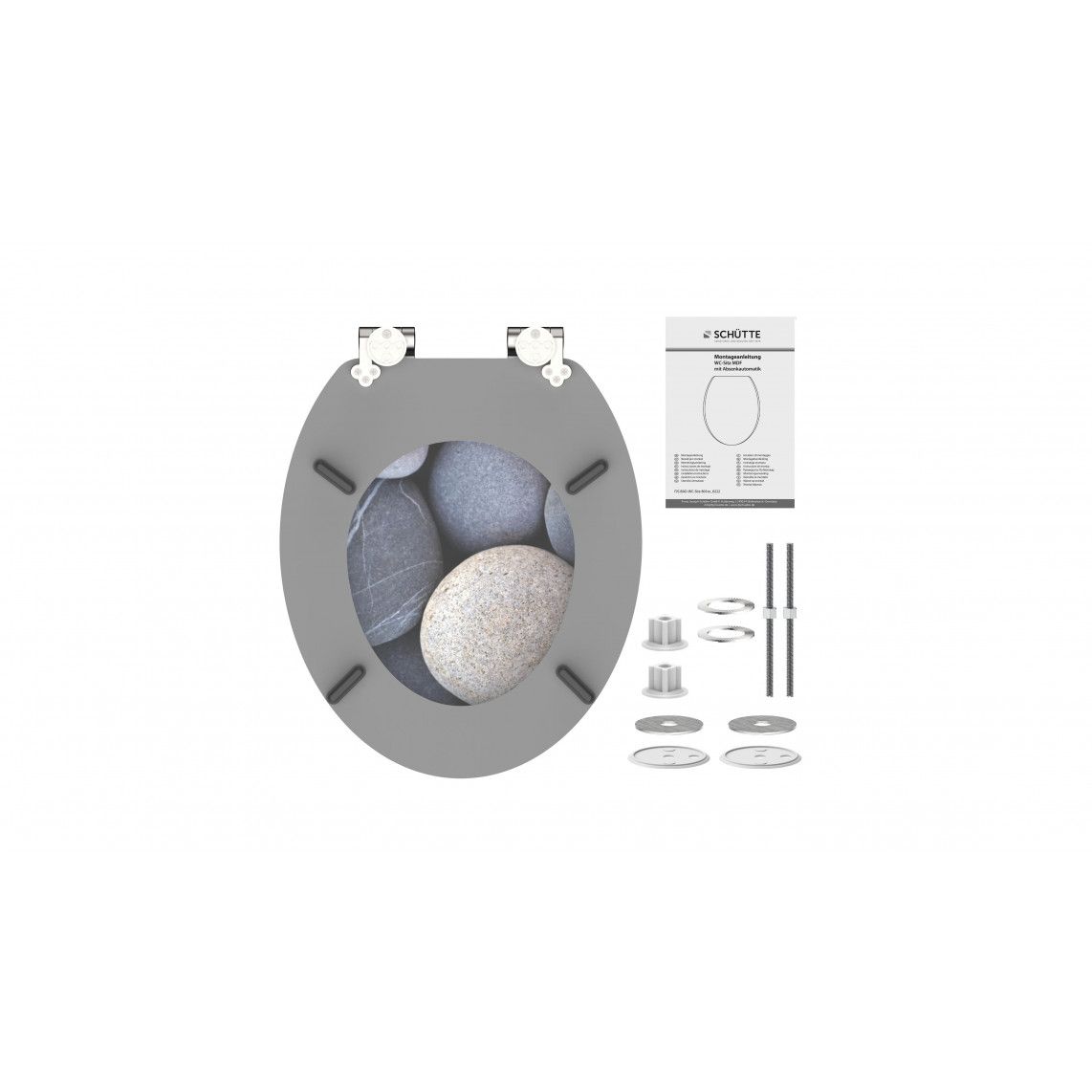80130 abattant WC en MDF GREY STONES, avec frein de chute vue 7