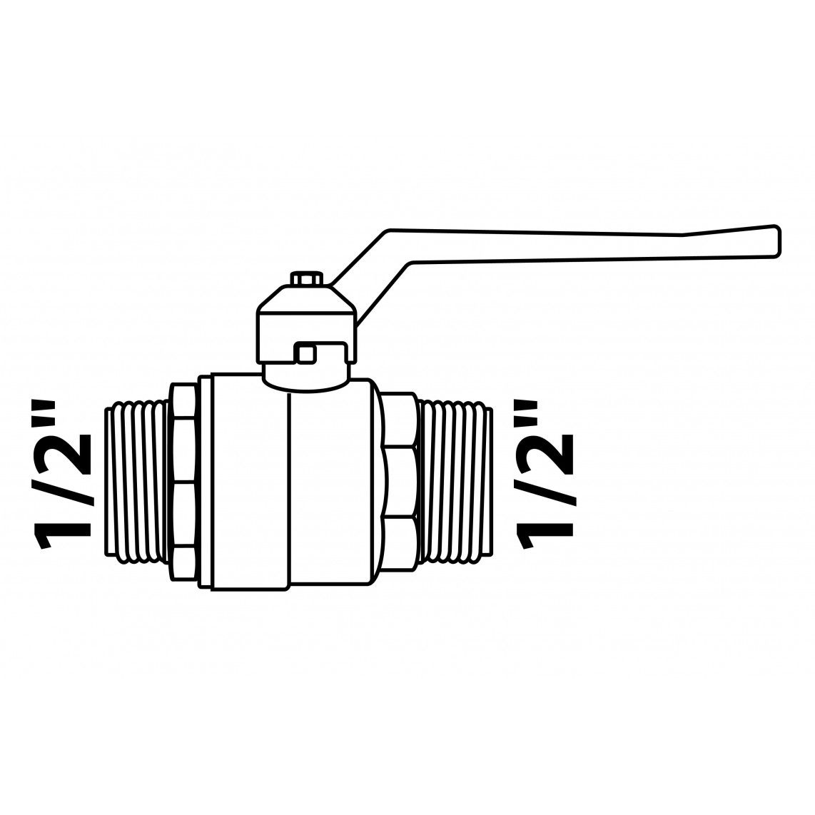988597655 Kogelkraan, vernikkeld, 1/2"BU x 1/2"BU vue 2