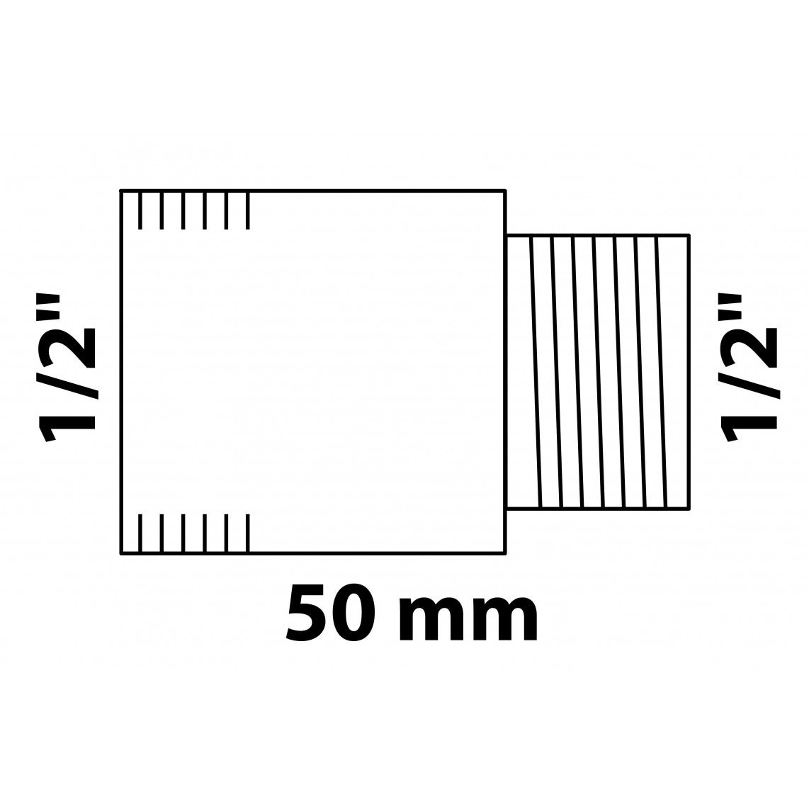 989316455 LT extension de robinet, chromé, 1/2" x 50 mm vue 2