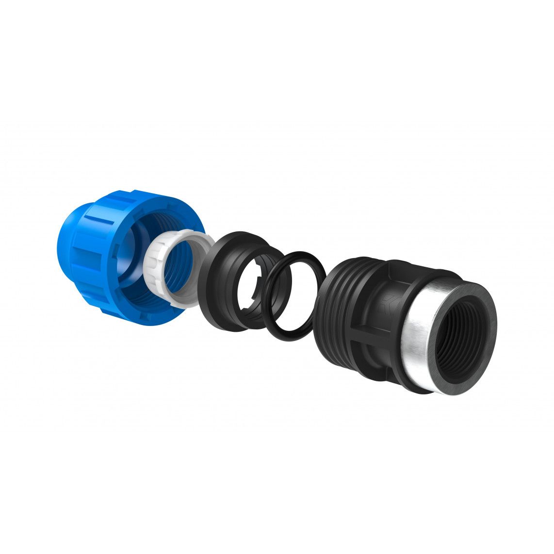 984843117 PP overgangsstuk, 20 mm x 1/2"BI, knelfitting voor tyleen/socarex vue 3