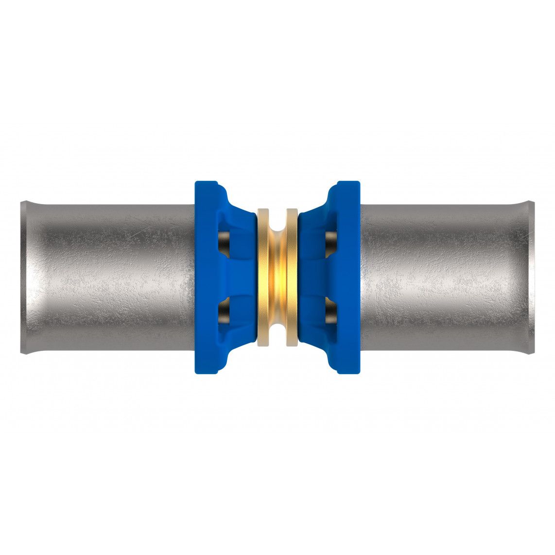 988710355 Connection piece, brass, 26 mm, press fitting for multilayer pipe vue 2
