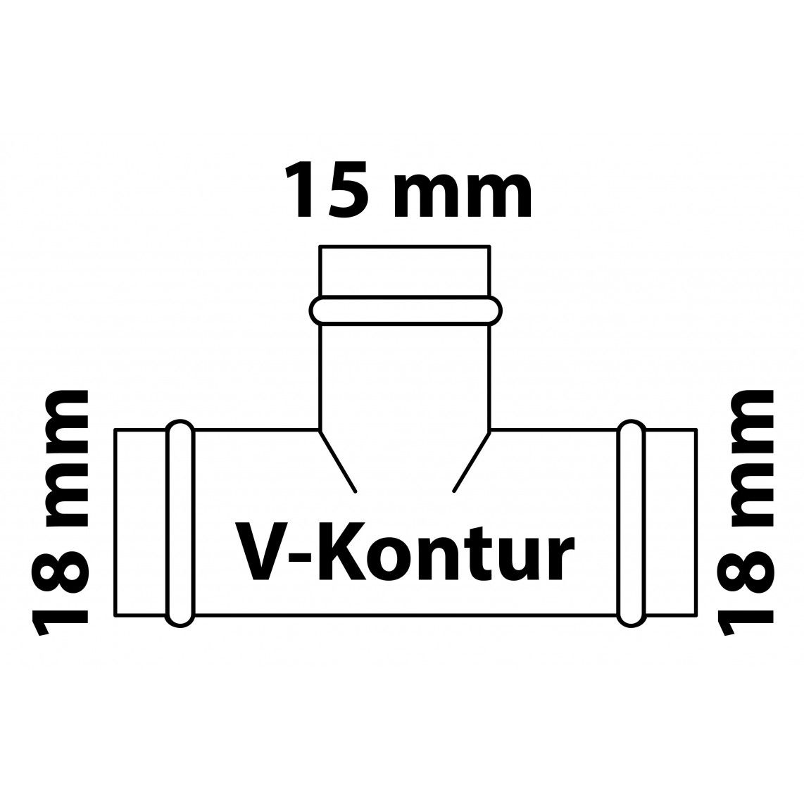 988618454 CU verloop T-stuk ,blanco, 18 mm x 15 mm x 18 mm, 3 mofen, (P5130) vue 2