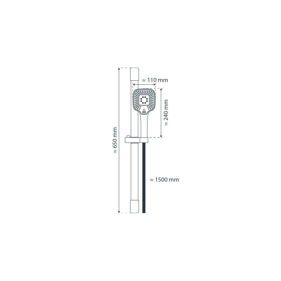 64801 RAVENNA set barre de douche, chromé/blanc vue 2