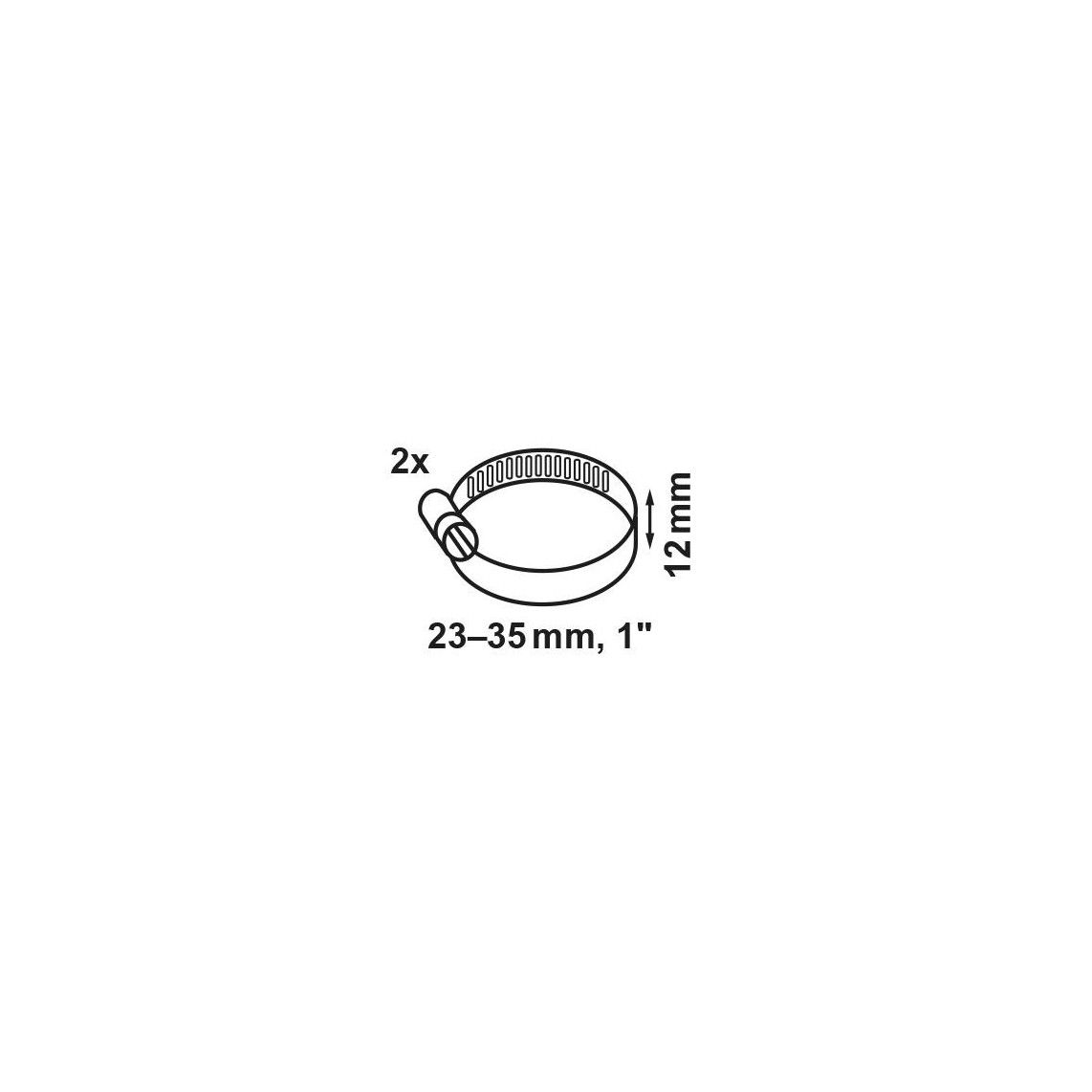 987373255 collier de serrage 12 mm Largeur de bande, acier inoxydable, 23 - 35 mm, pour 1" (2x) vue 2