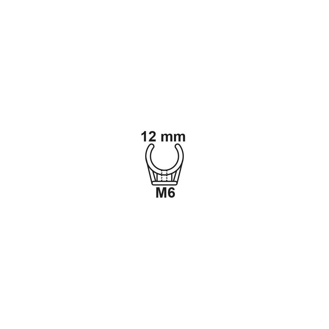 989181455 Pipe clip single, 12 mm, with M6 threaded sleeve (10x) vue 2