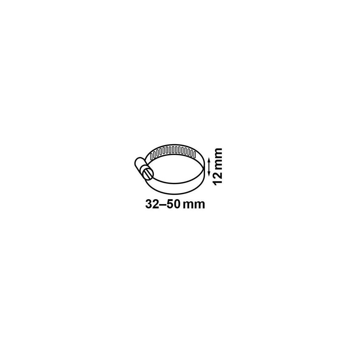 987375255 slangklem 12 mm Bandbreedte, RVS, 32 - 50 mm vue 2