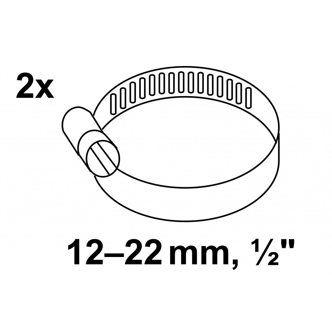 987390217 Hose clamp, galvanized, 9 x 12 - 22 mm, for 1/2" (2x) vue 2