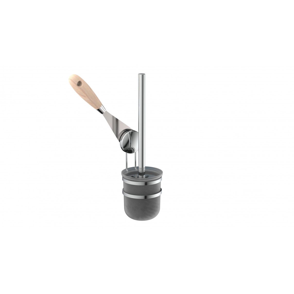 BA0205 Toiletborstelhouder voor wandmontage, chroom, om te lijmen of schroeven vue 5
