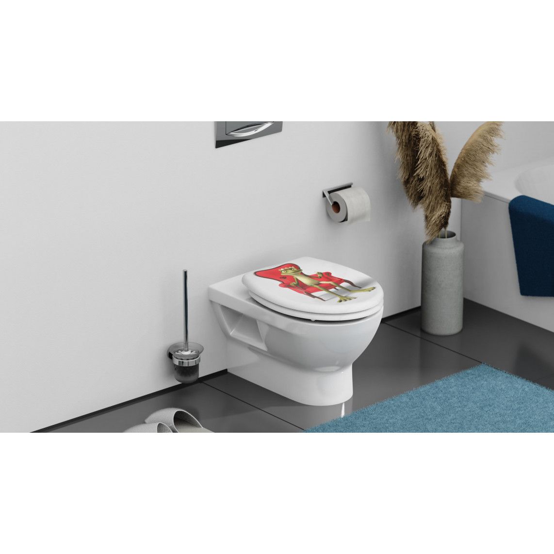 82190 Duroplast Toilet seat FROG KING, with soft close vue 10