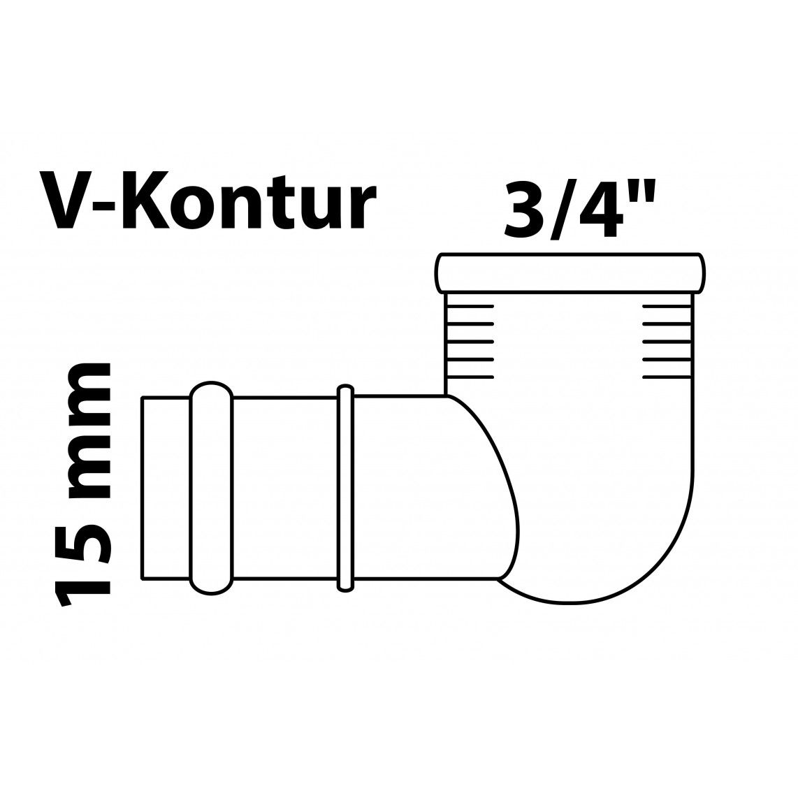 988621354 BR knie 90°, blanco, 15 mm x 3/4"BI, 1 mof, (P4090g) vue 2