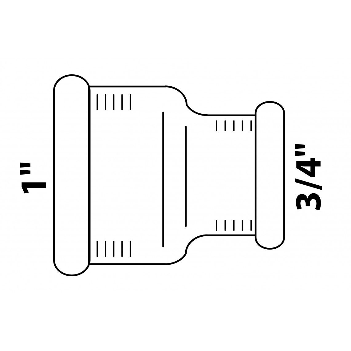 989375355 MS verloopsok, blanco, 1"BI x 3/4"BI, vue 2