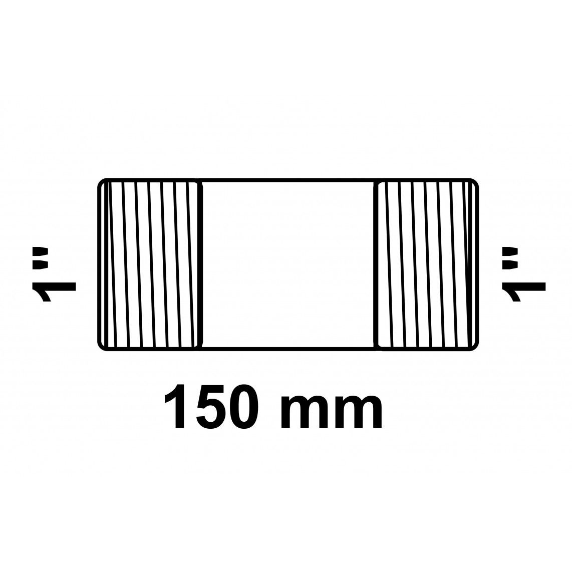 989825555 Barrel nipple, malleable galvanized, 1" x 150 mm vue 2