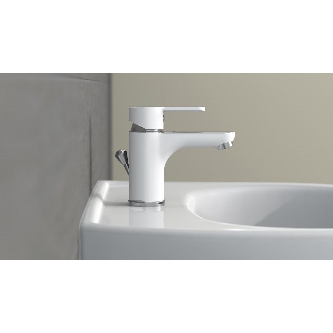 NI075DINWCR DIZIANI Mitigeur lavabo, blanc/chromé vue 9
