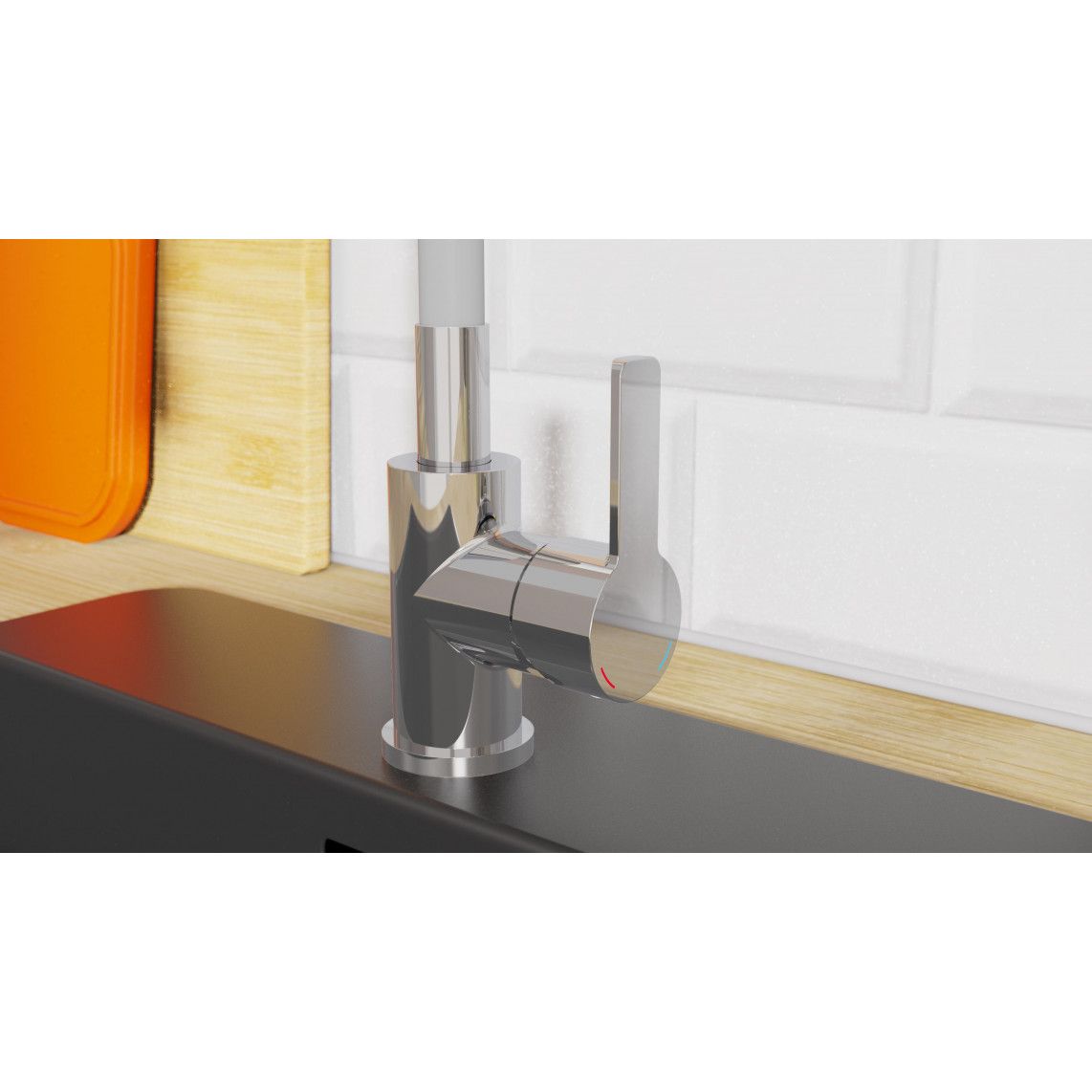 NI186FLHG FLEXO Mitigeur évier, chromé/gris clair, avec flexible soft-touch vue 7