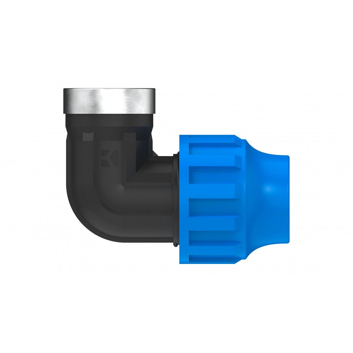 984846417 Transition angle 90°, PP, 32 mm x 3/4" female, clamp fitting for HDPE pipe, DVGW certified vue 2