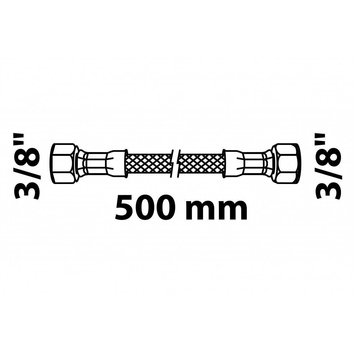 98627788 Flexaansluitslang 500 mm, 3/8"BI x 3/8"BI vue 2