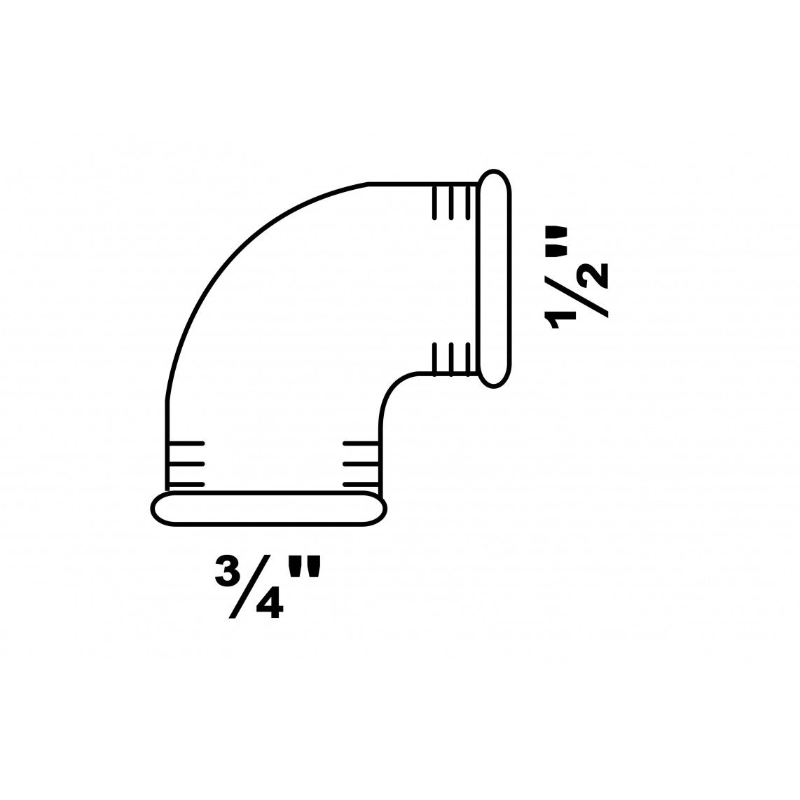 989716055 GI verloop knie 90°, gegalvaniseerd, 3/4"BI x 1/2"BI, (90) vue 2