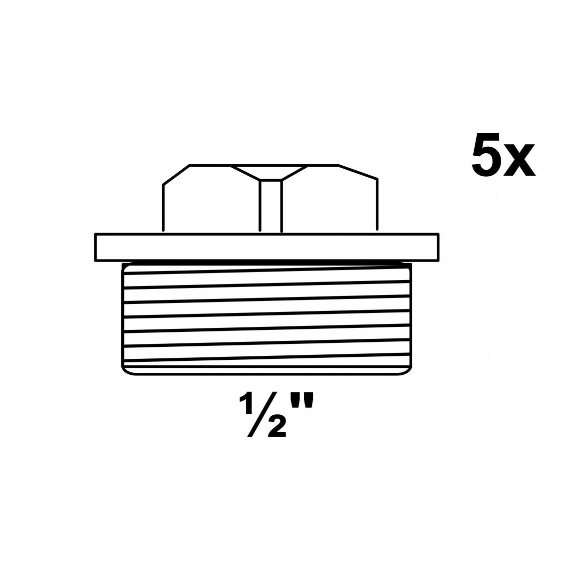 989801060 FM bouchon, galvanisé, 1/2" M, (290) (5x) vue 2