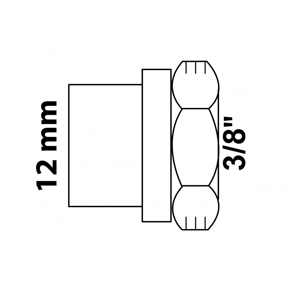 989101055 BR overgangsmof, blanco, 12 mm x 3/8"BI, 1 mof (4270g) vue 2