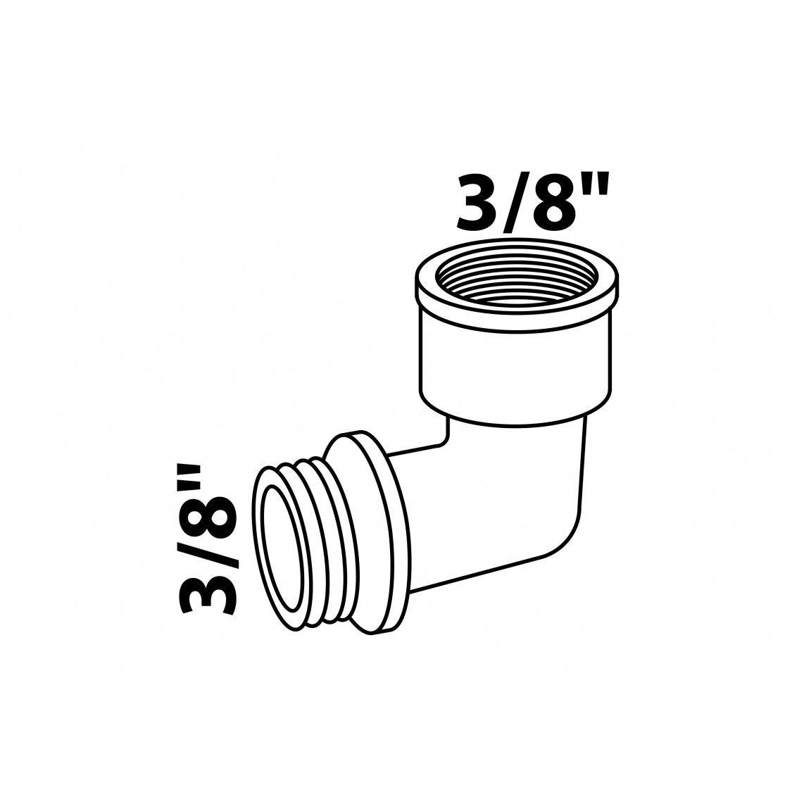 989391155 MS knie 90°, chroom, 3/8"BI x 3/8"BU, vue 2