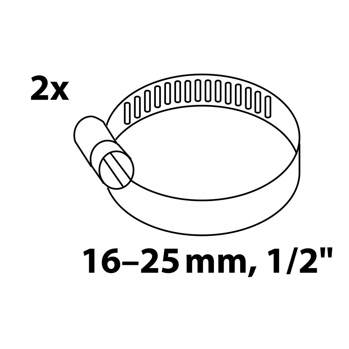 987391117 collier de serrage 9 mm Largeur de bande, galvanisé, 16 - 25 mm, pour 1/2" (2x) vue 2