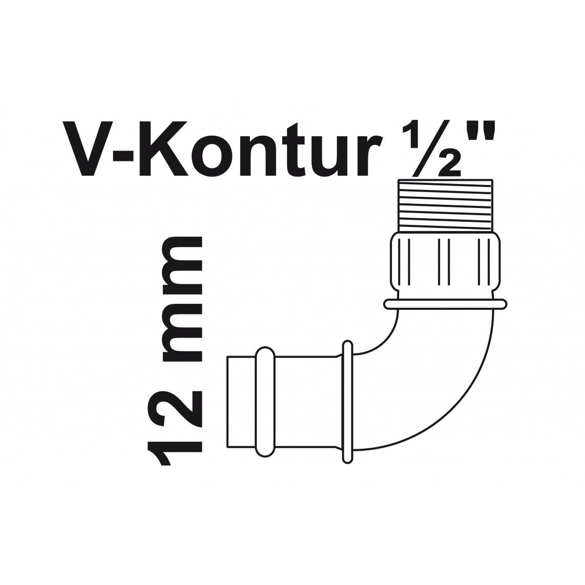 988622154 BR coude 90°, vierge, 12 mm x 1/2" M, 1 manchon, (P4090g) vue 2