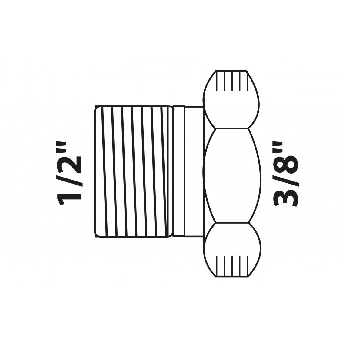 988950213 Reducer piece, red brass, 1/2" male x 3/8" female vue 2