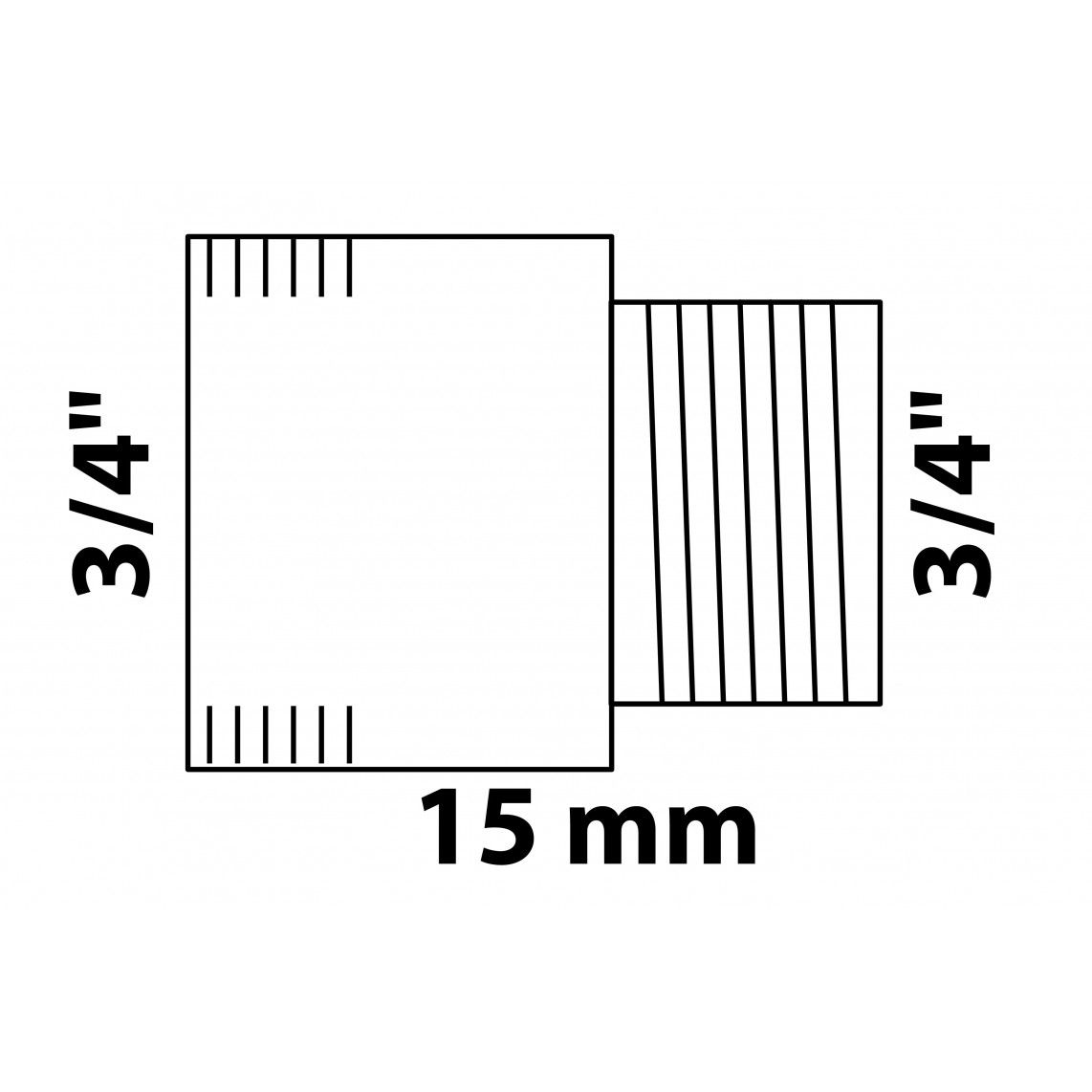 989317155 MS kraan verlengstuk, chroom, 3/4" x 15 mm vue 2