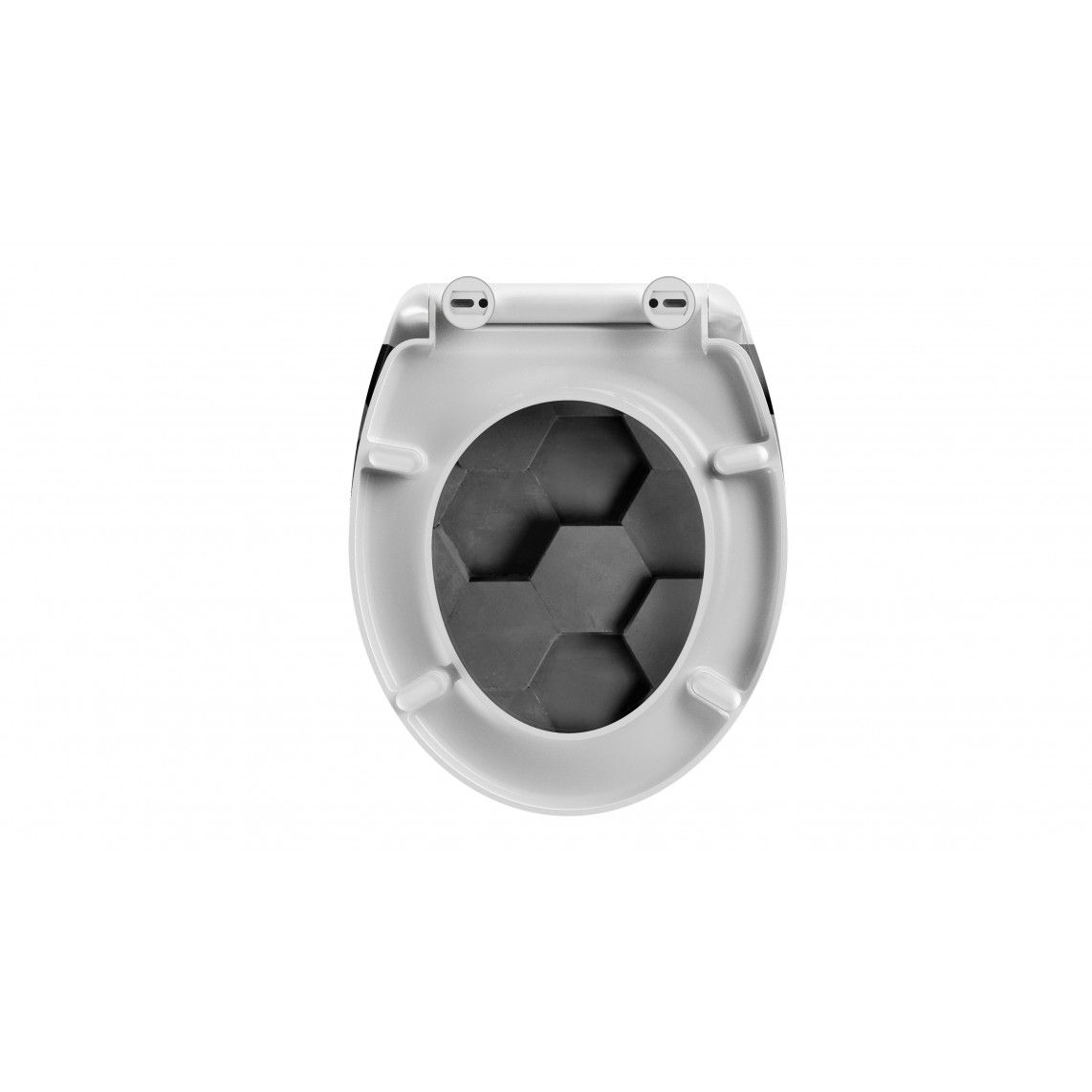 82392 abattant WC en Duroplast GREY HEXAGONS, avec frein de chute et déclipsable vue 6