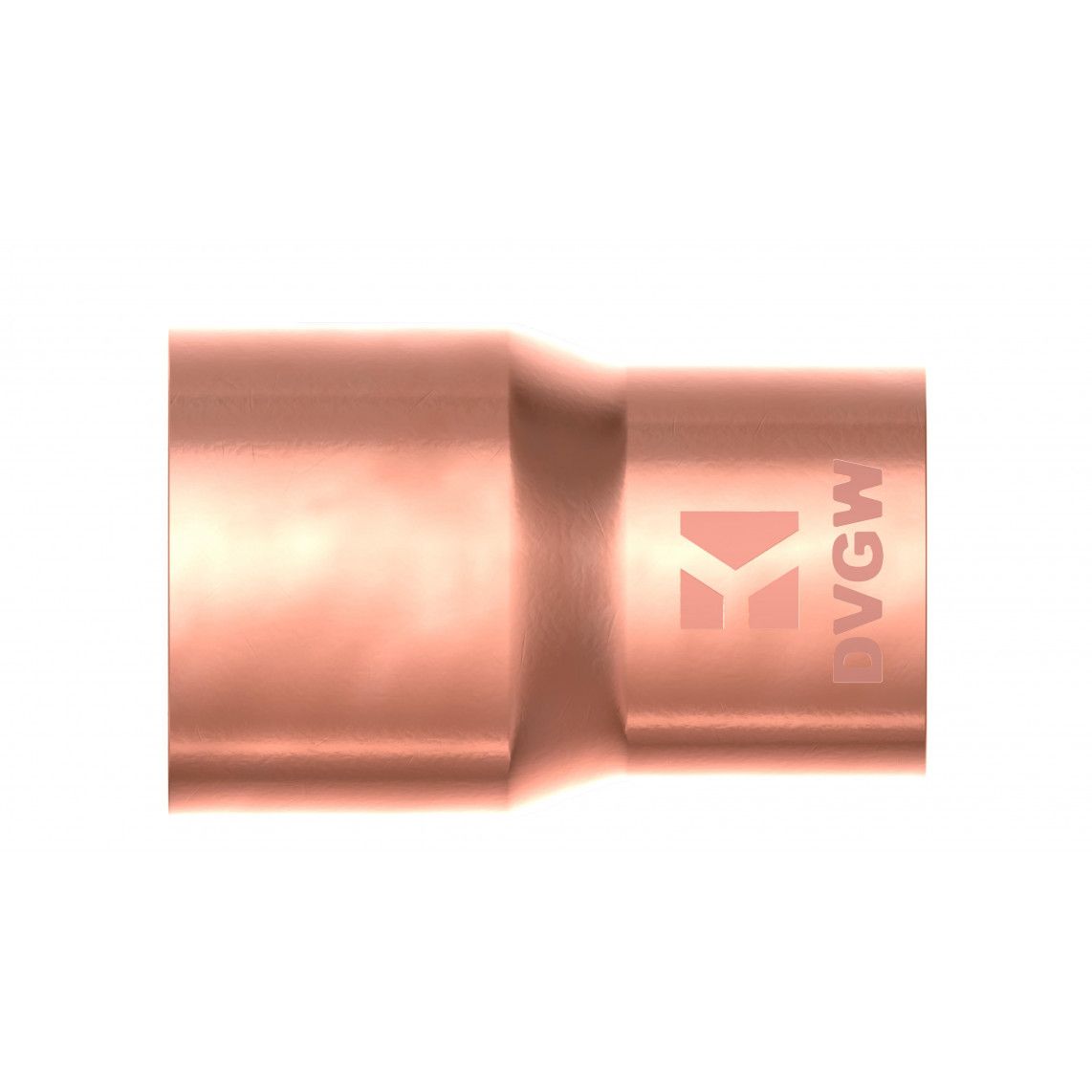 989062017 Reducing double socket, copper solder fitting, 15 mm x 12 mm, 2 sockets vue 2