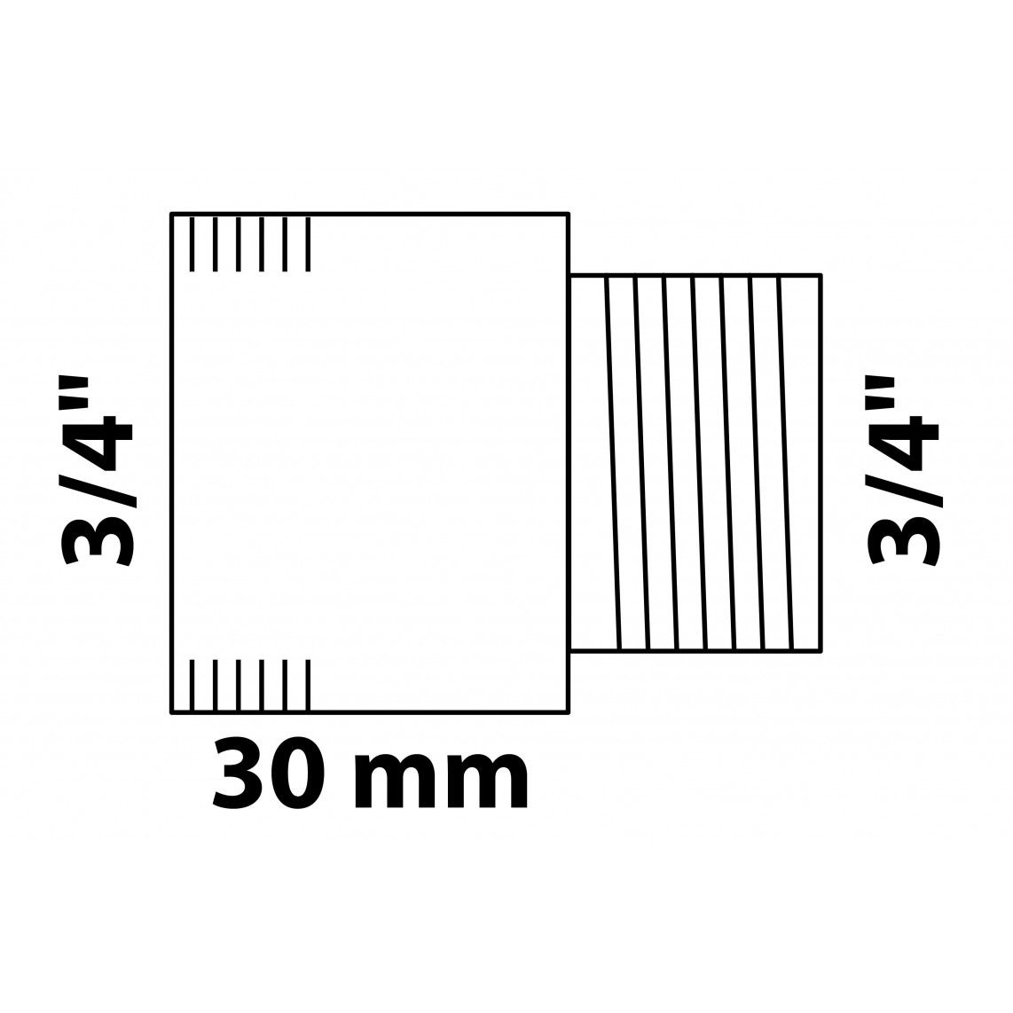 989319355 LT extension de robinet, vierge, 3/4" x 30 mm vue 2