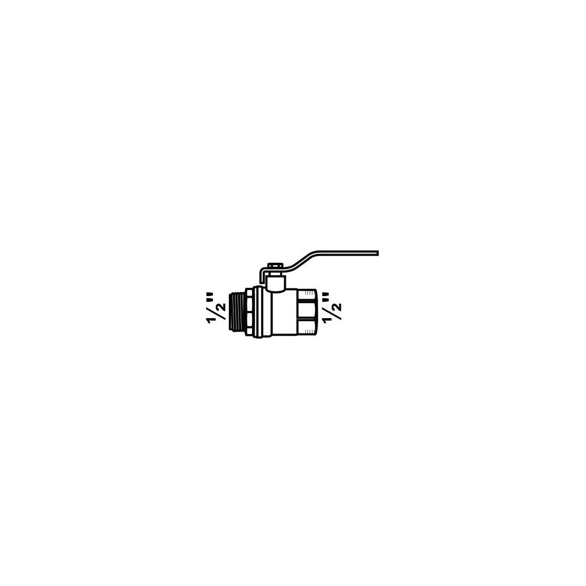 988596613 robinet à sphère, nickelé, 1/2" F x 1/2" M vue 2