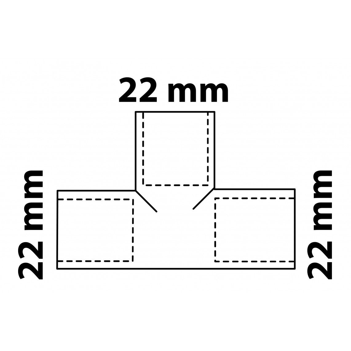 989045055 Tee piece, copper solder fitting, 22 mm, 3 sockets vue 3