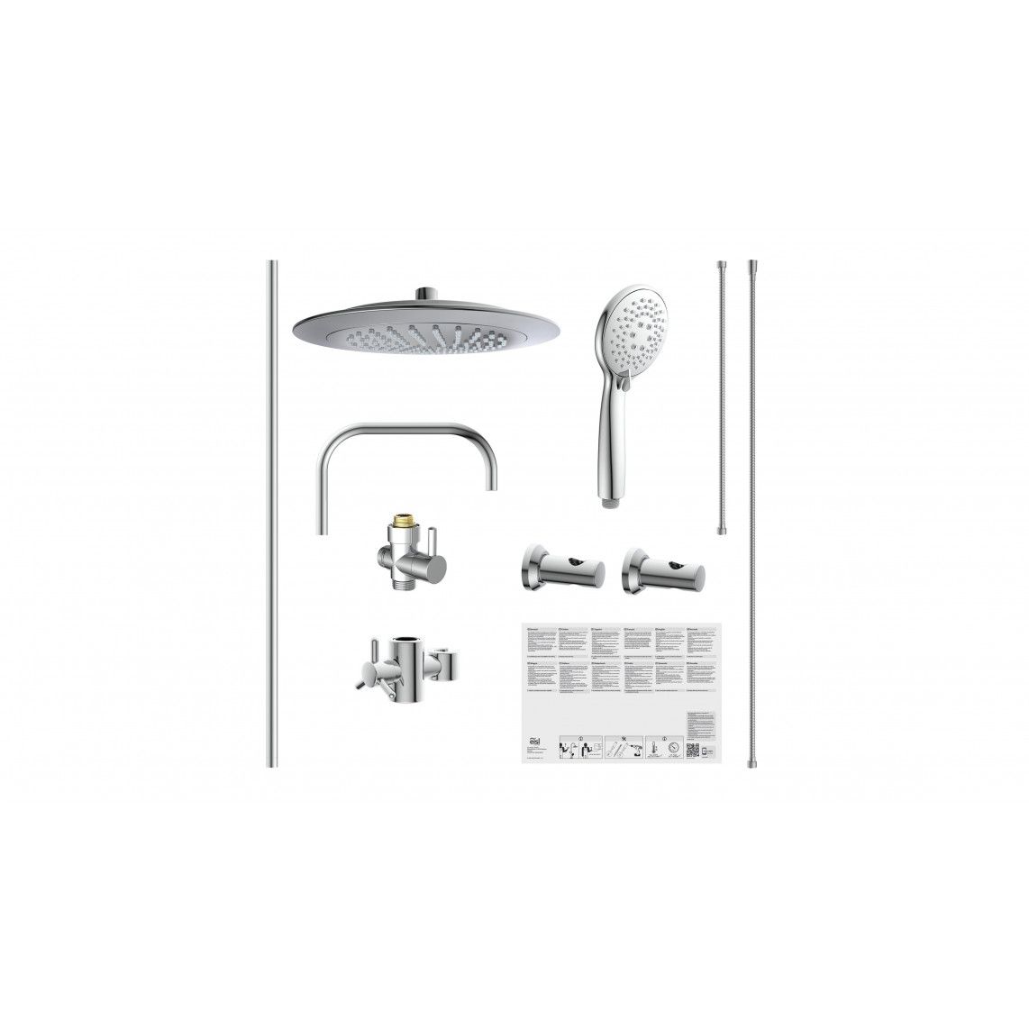 DX12009 Regendouche set om te lijmen, chroom vue 5