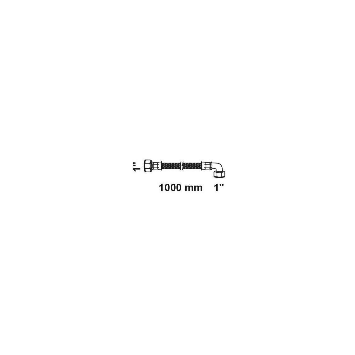 986287655 Flex verwarmingsaansluitslang, 1"BI x 1000 mm x 1"BI, eenzijdige hoek van 90° vue 2