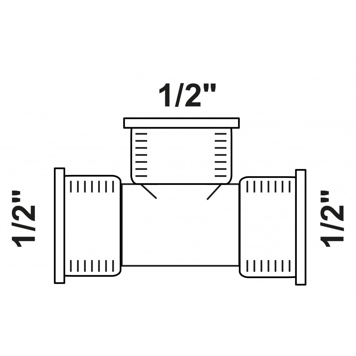 988957213 Tee piece, red brass, 1/2" female vue 2