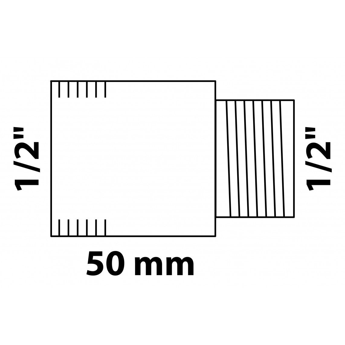 989316855 Tap extension, brass, 1/2" x 50 mm vue 2