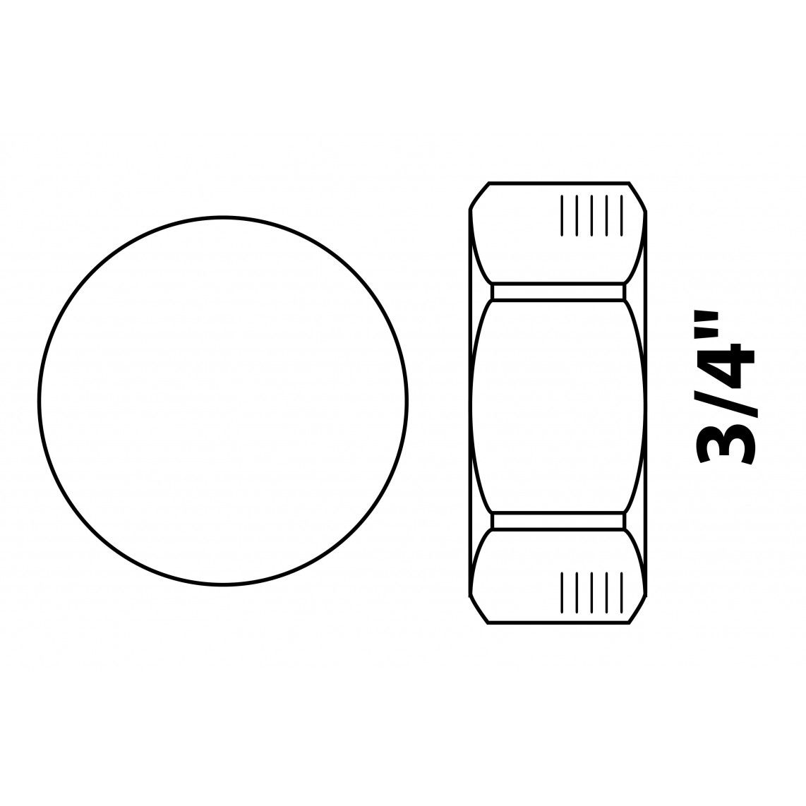 988524655 MS eindkap, blanco, met afdichting 3/4", voor verdeler uitgang vue 2
