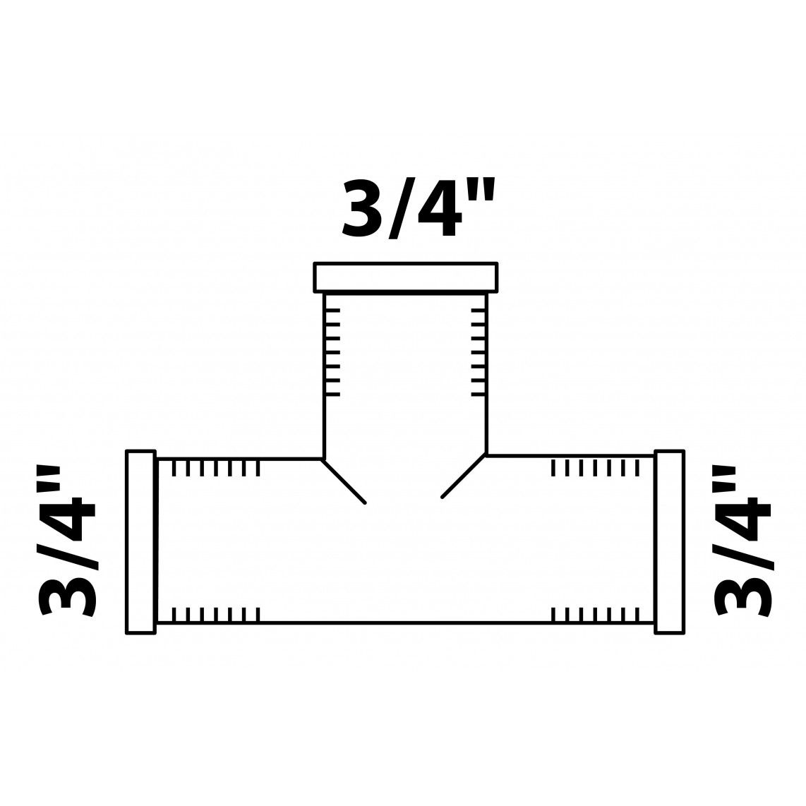 989403355 LT pièce en T, vierge, 3/4" F vue 2