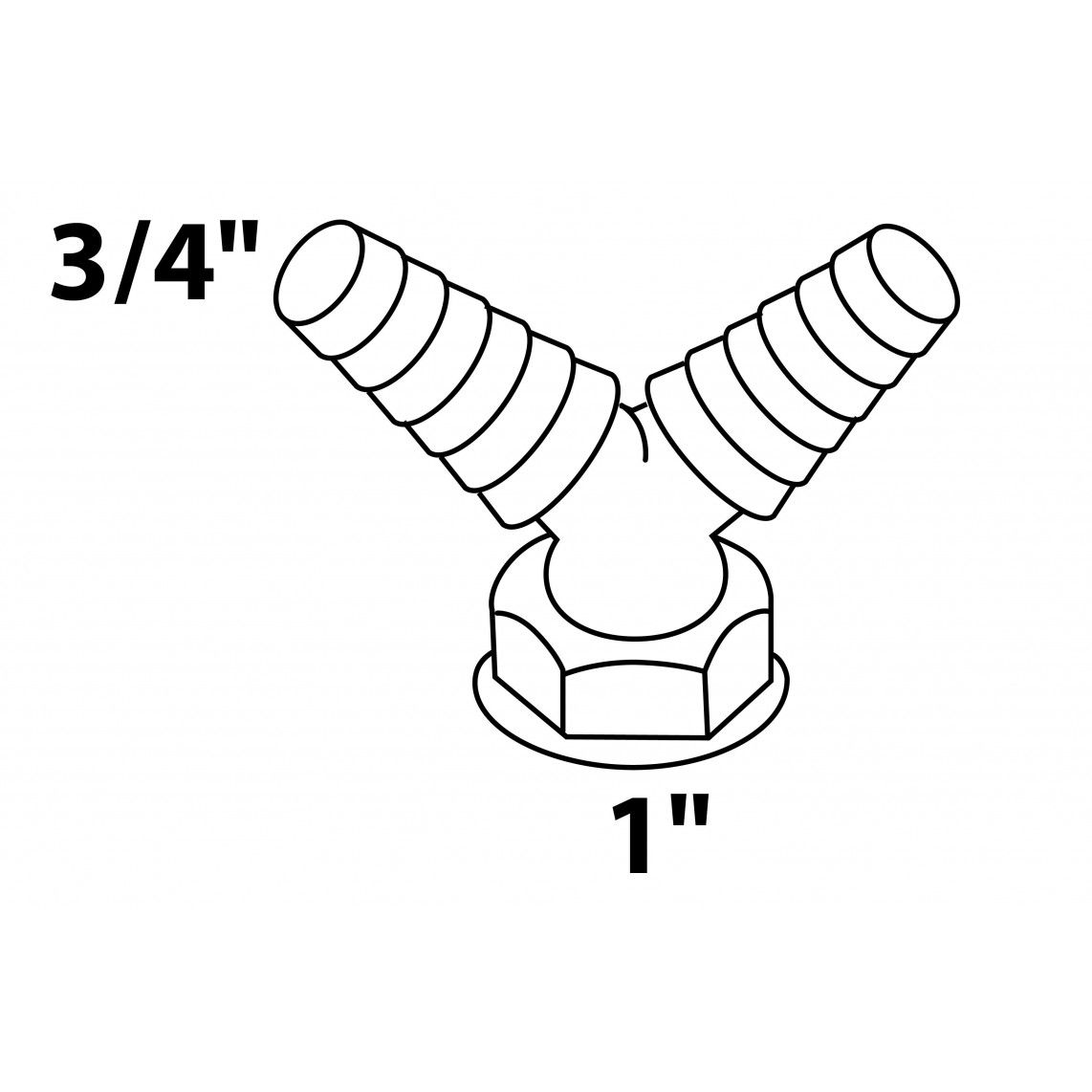 988379249 ECO-SAVE KS dubbele toestelaansluiting, Grijs, 1"BI x 3/4"T vue 2