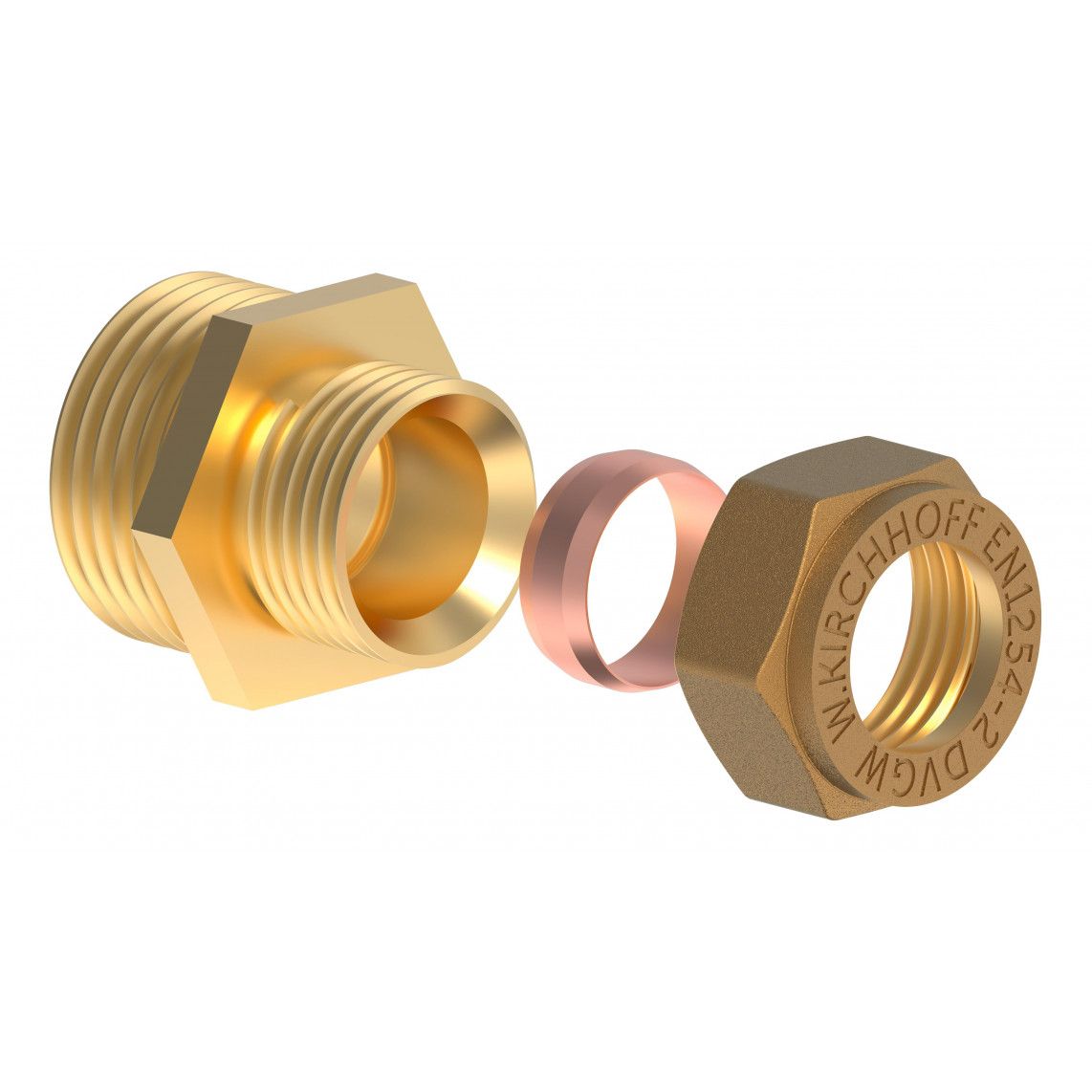 989457817 MS overgangsstuk, blanco, 22 mm x 1"BU, knelfitting voor koperen buis, vue 3