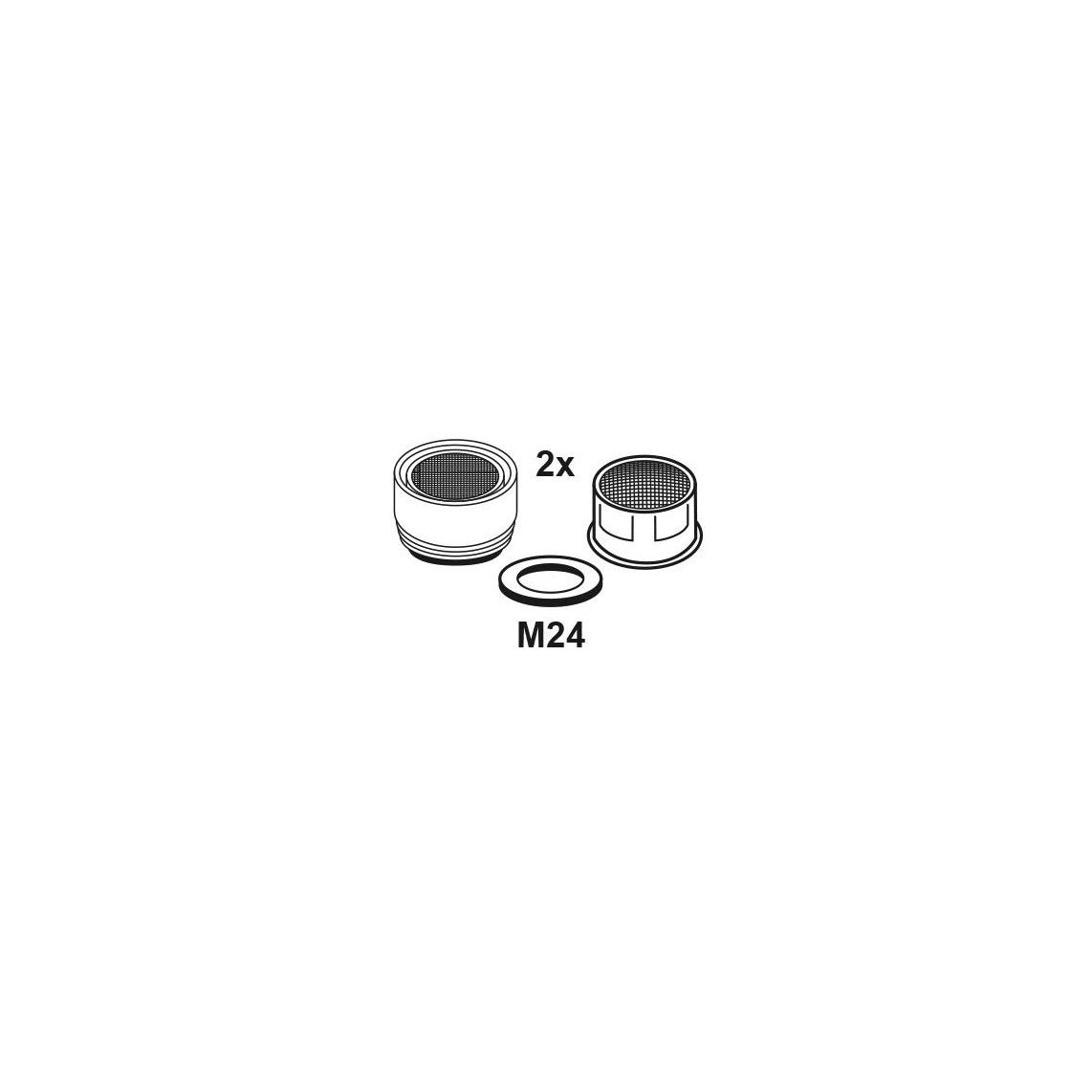 989545013 jeu d'aérateur, chromé, 2x Boîtier / 4x insert, M24AG vue 2