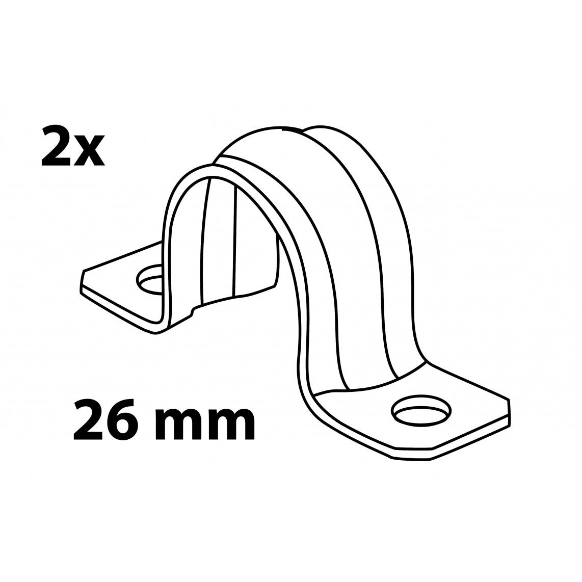 973802255 Pipe band clamp, double, galvanized, 26 mm (2x) vue 2