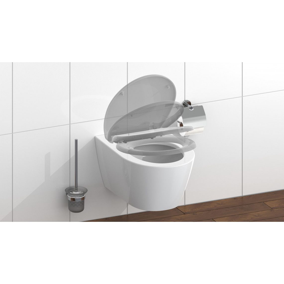 82302 Duroplast WC-zitting GREY, met valrem en afneembaar vue 7
