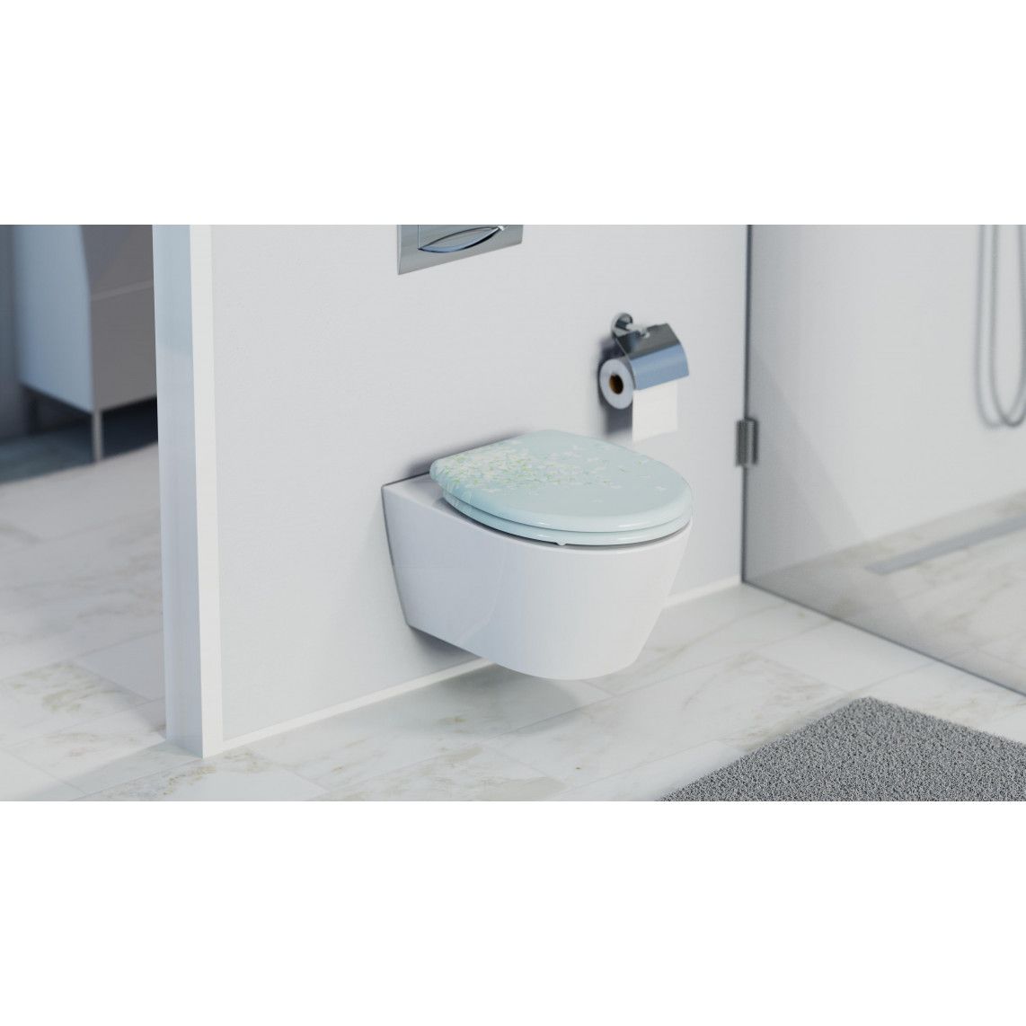 82381 abattant WC en Duroplast FLOWER IN THE WIND, avec frein de chute et déclipsable vue 11