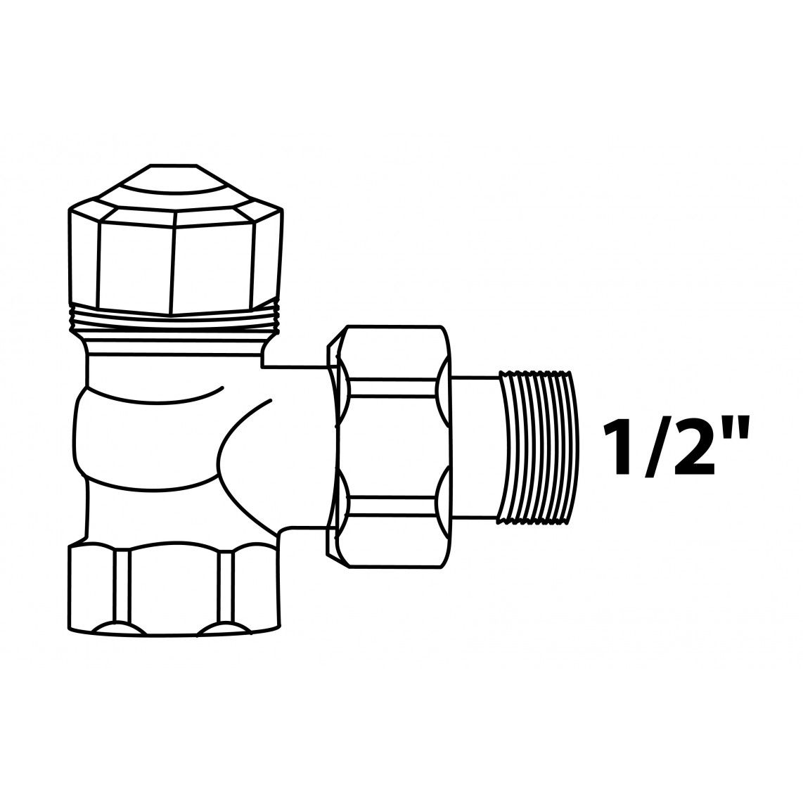 2201-02.000 Heimeier thermostatische radiatorkraan, 1/2" haaks vue 2