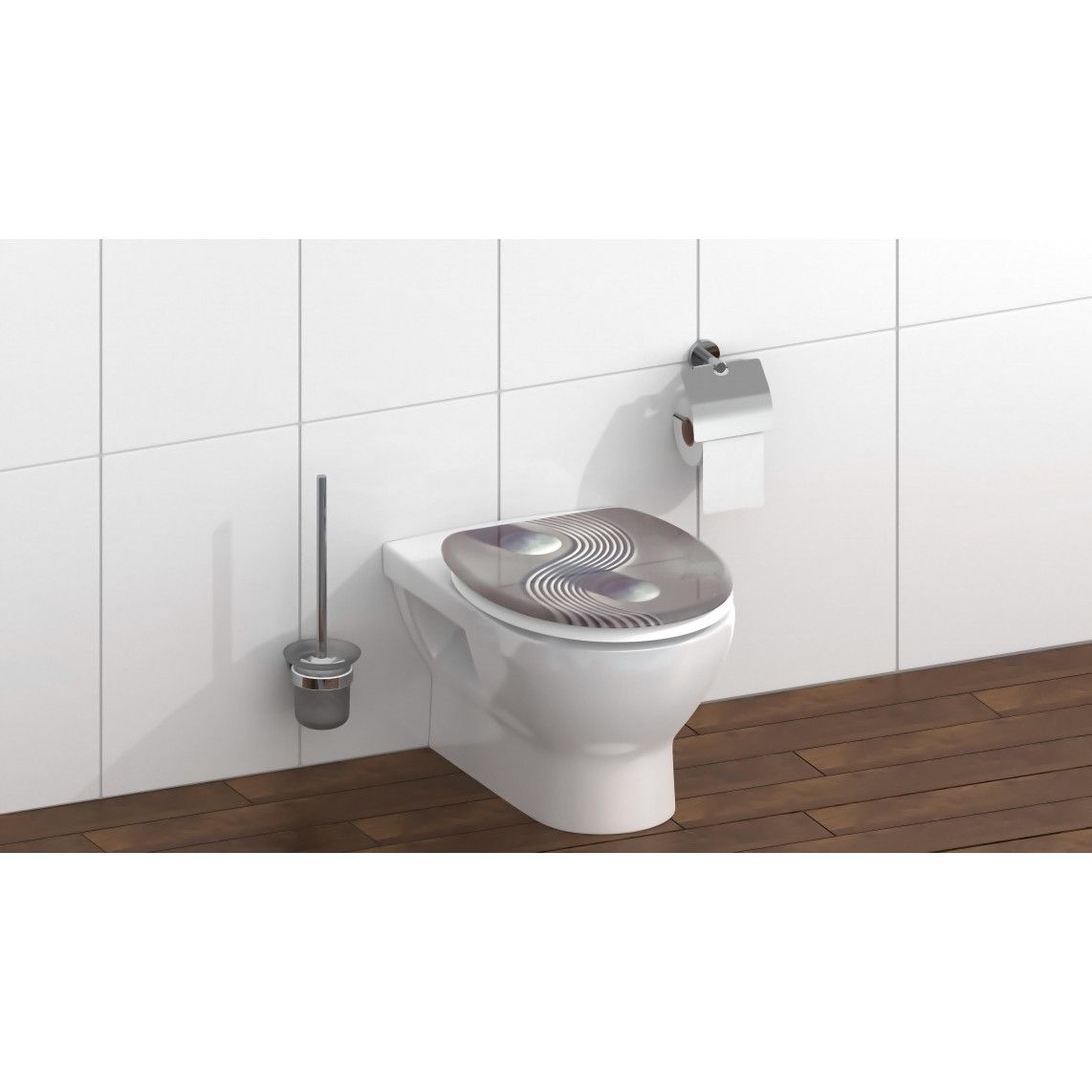 82152 abattant WC en Duroplast YINGundYANG, avec frein de chute vue 8