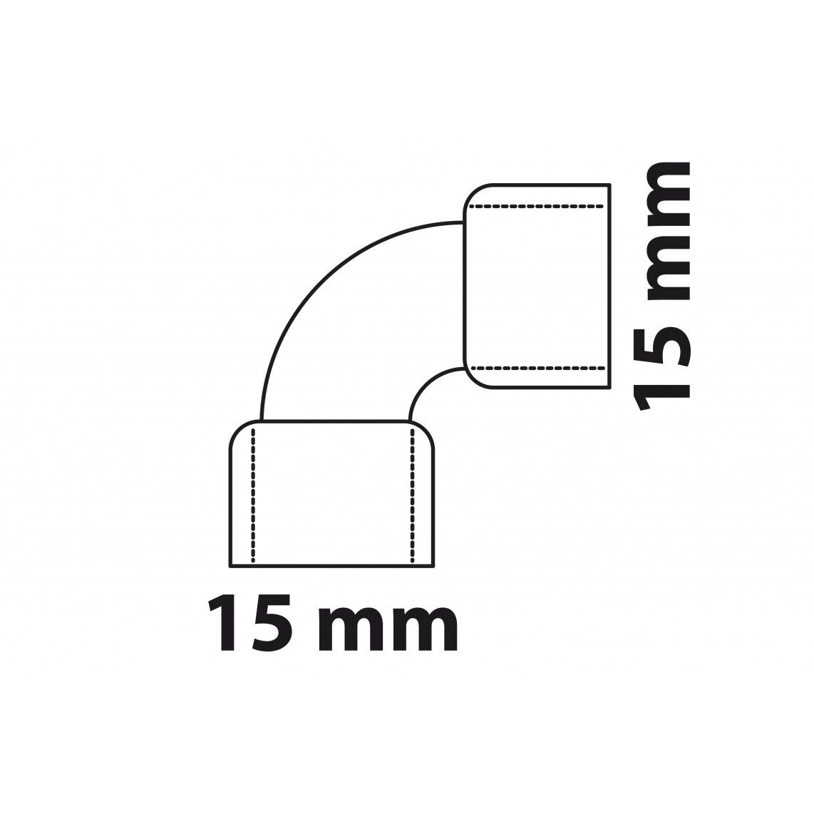 989033055 CU knie 90°, blanco, 15 mm, 2 mofen, (5090) vue 3