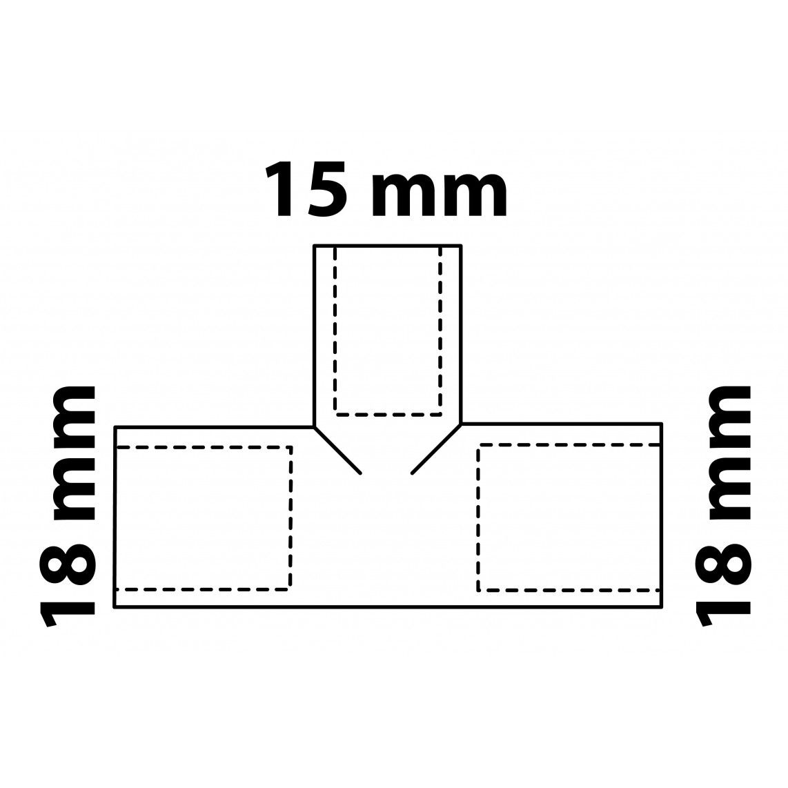 989272055 CU verloop T-stuk, blanco, 18 mm x 15 mm x 18 mm, 3 mofen (5130) vue 3