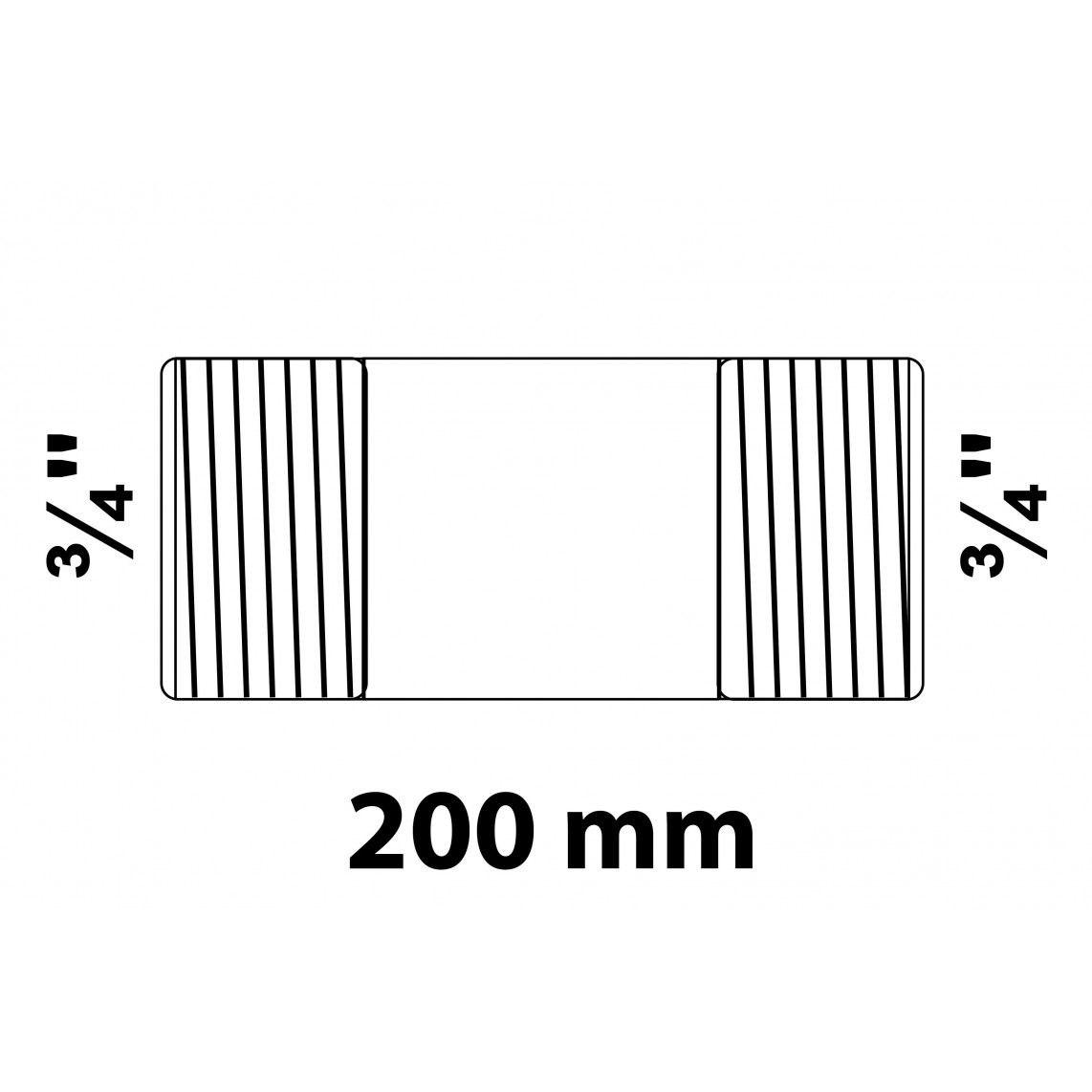 989823755 GI dubbele buisnippel, gegalvaniseerd, 3/4" x 200 mm, (23) vue 2
